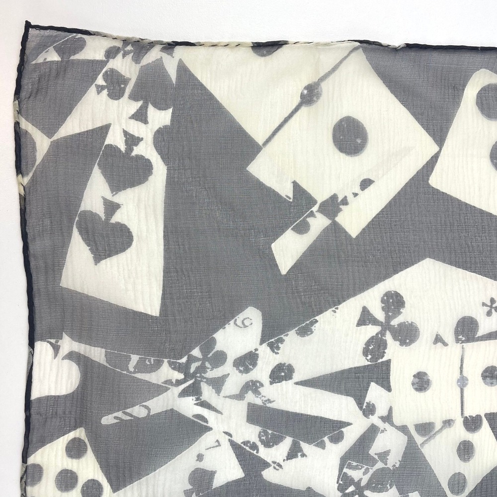 Vintage GALLIANO CHRISTIAN DIOR Silk Scarf Square‎ 27" Sheer Cards Dominos Y2K - Picture 7 of 11